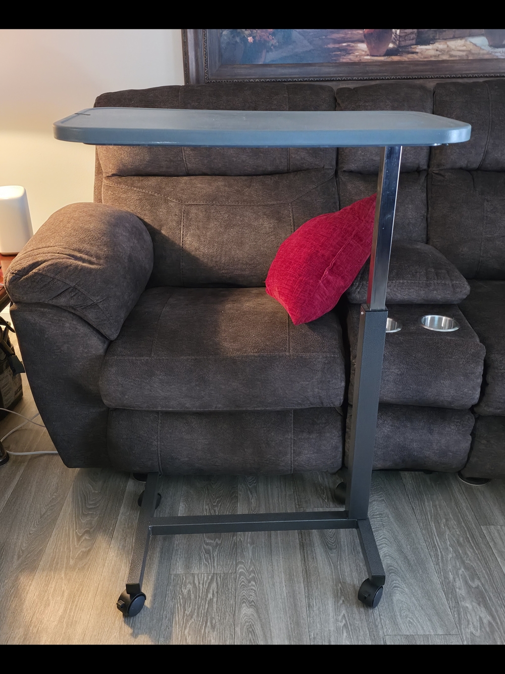 Adjustable Rolling Overbed Table – Excellent Condition - Picture 2 of 6